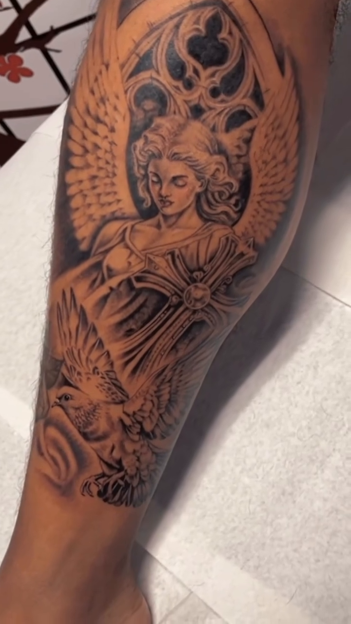 Tattoo by @mk.tattin — black_and_grey, realism