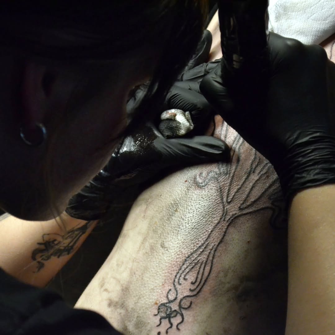 Tattoo by @vampire.varona — illustrative, black_and_grey