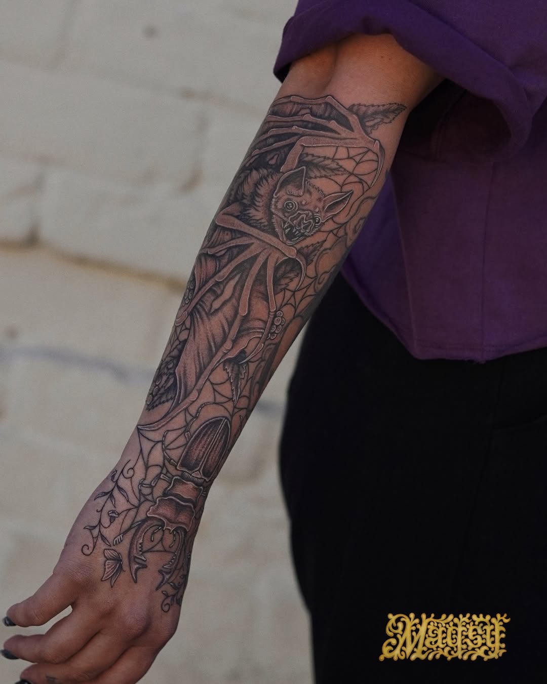 Tattoo by @artofmagsy — black_and_grey, realism