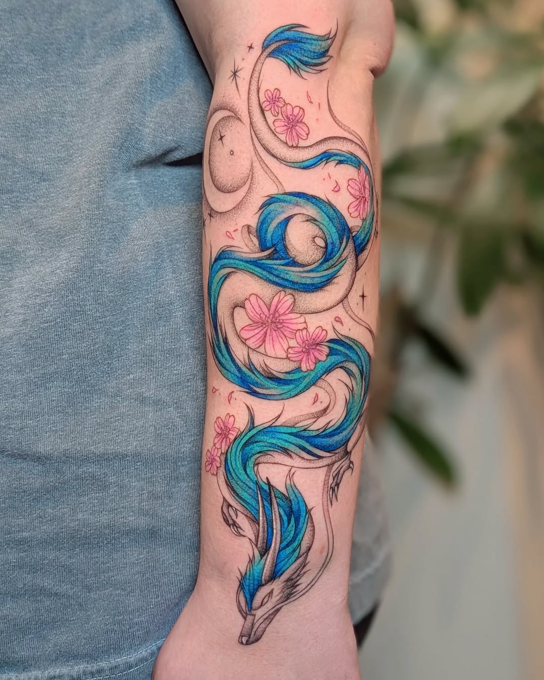 Tattoo by @cats.inks โ anime, dotwork
