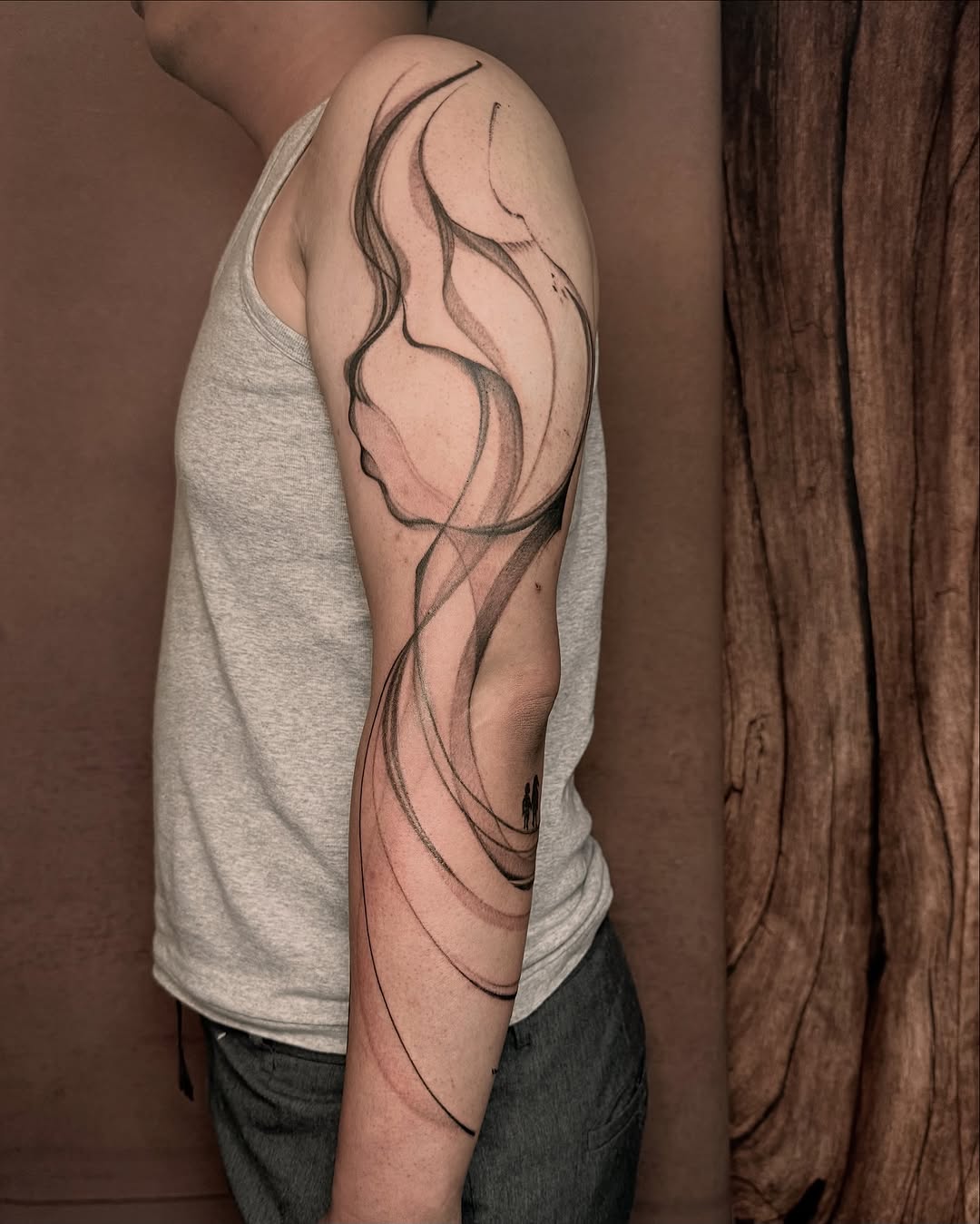 Tattoo by @goatmag.azine — black_and_grey, fine_line
