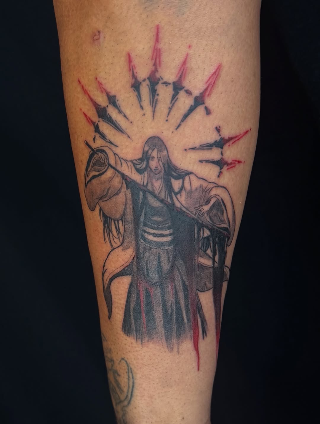 Tattoo by @tofuskintattoo β anime, black_and_grey