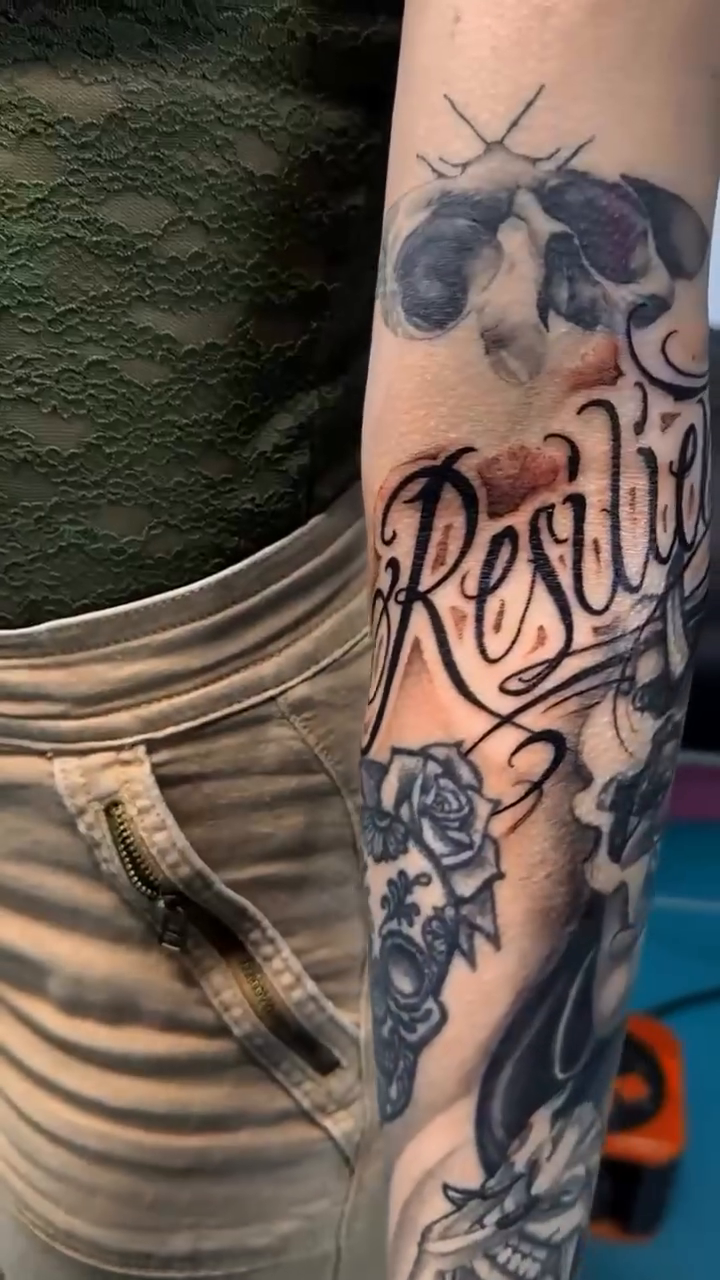 Tattoo by @art_gus_00 โ lettering_script, black_and_grey