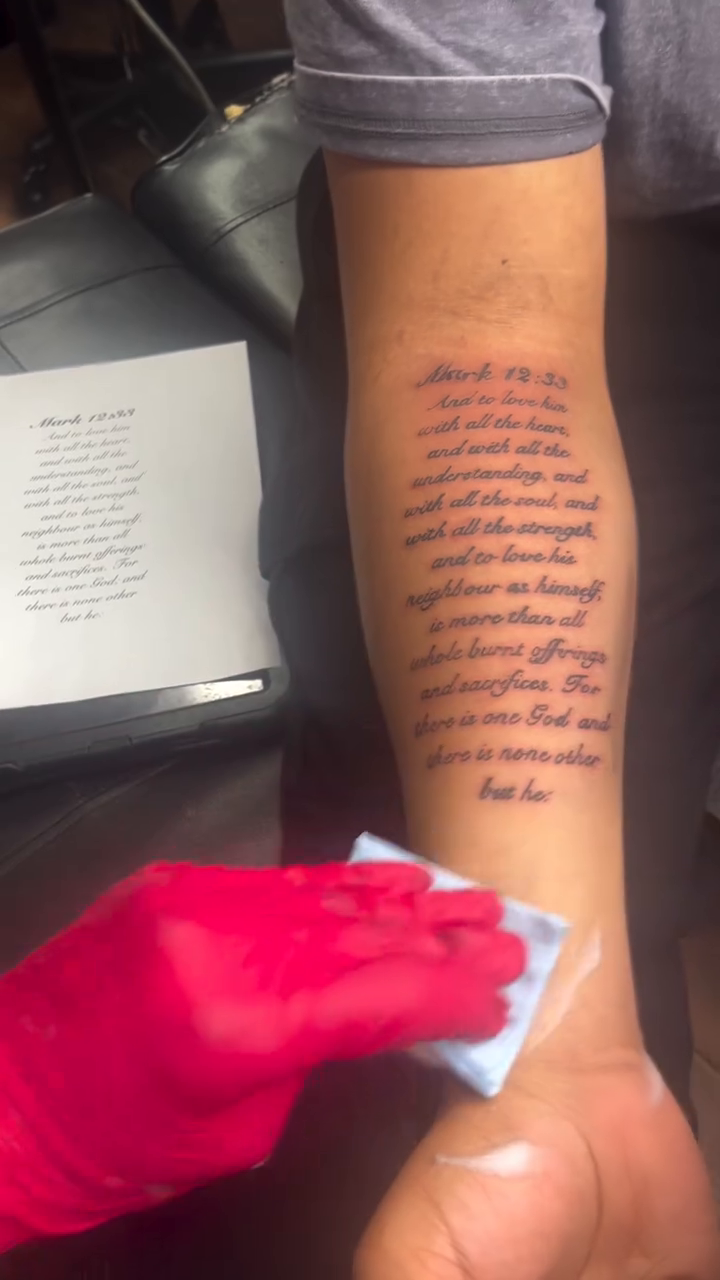 Tattoo by @tattsbyquan — lettering_script