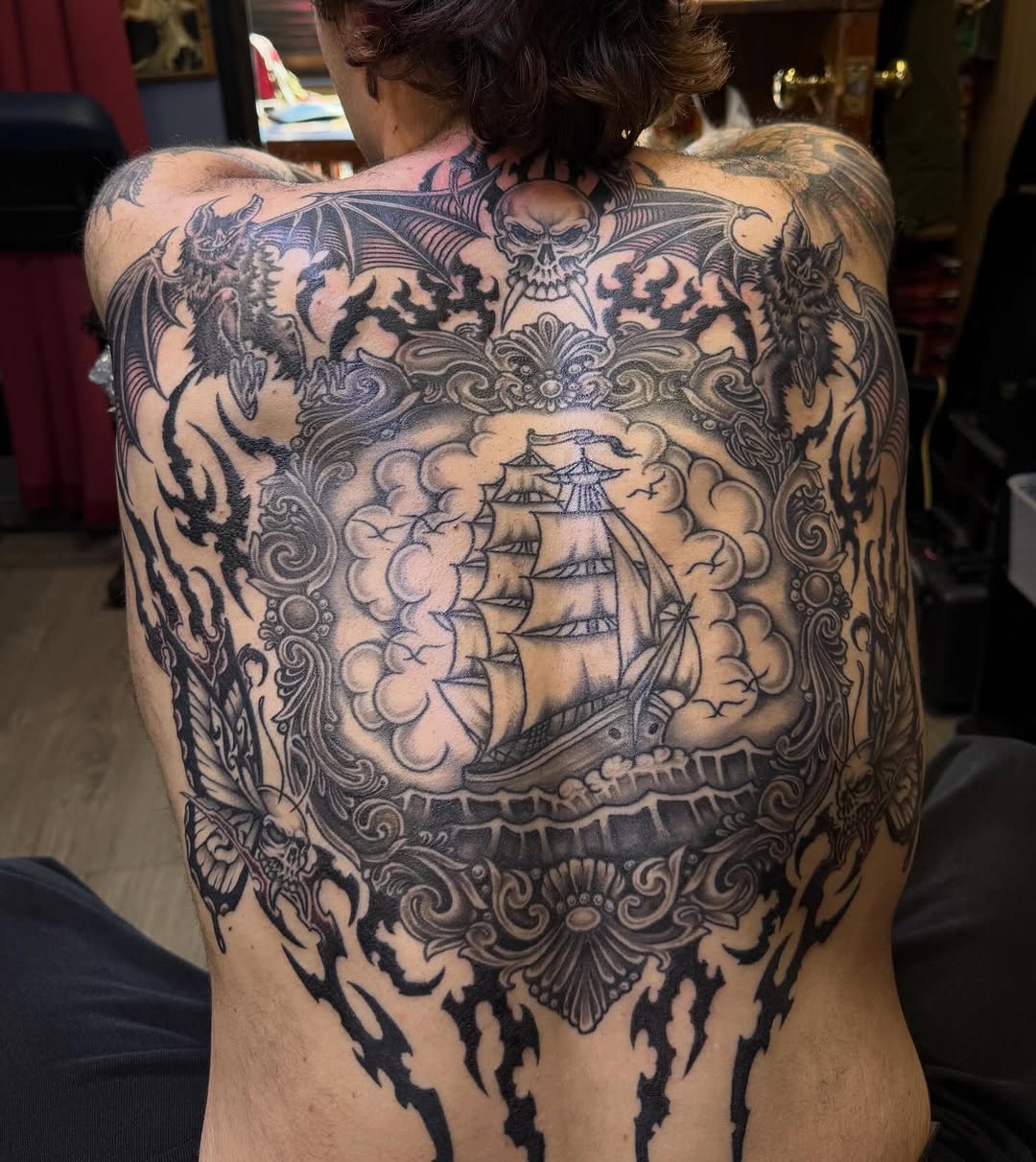 Tattoo by @emilymiljatattoos — black_and_grey, illustrative