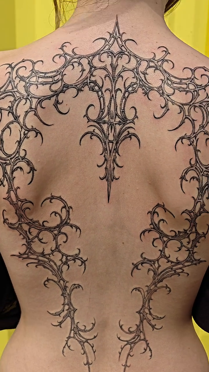 Tattoo by @asparagusnightmare — blackwork, ornamental