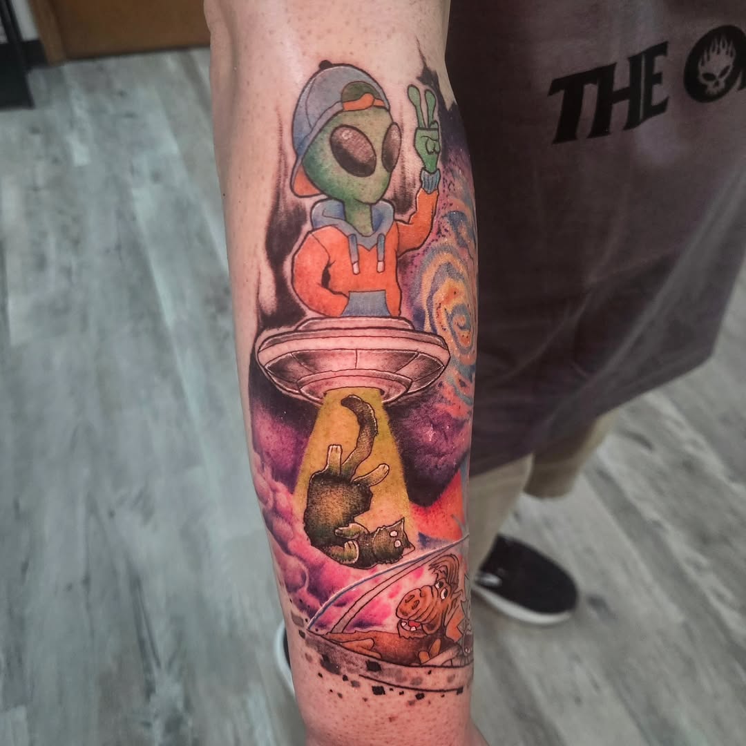 Tattoo by @damian_eames — new_school, illustrative