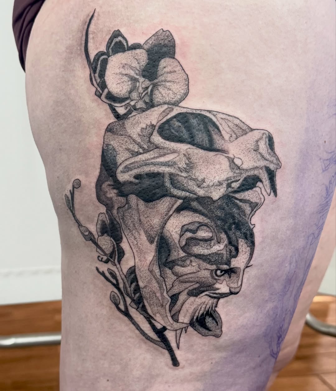 Tattoo by @needlerelic_tattoo — black_and_grey