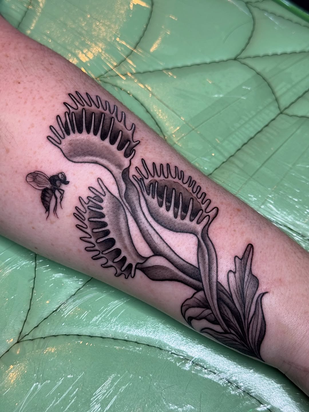 Tattoo by @lilymyriatattoos — illustrative, black_and_grey