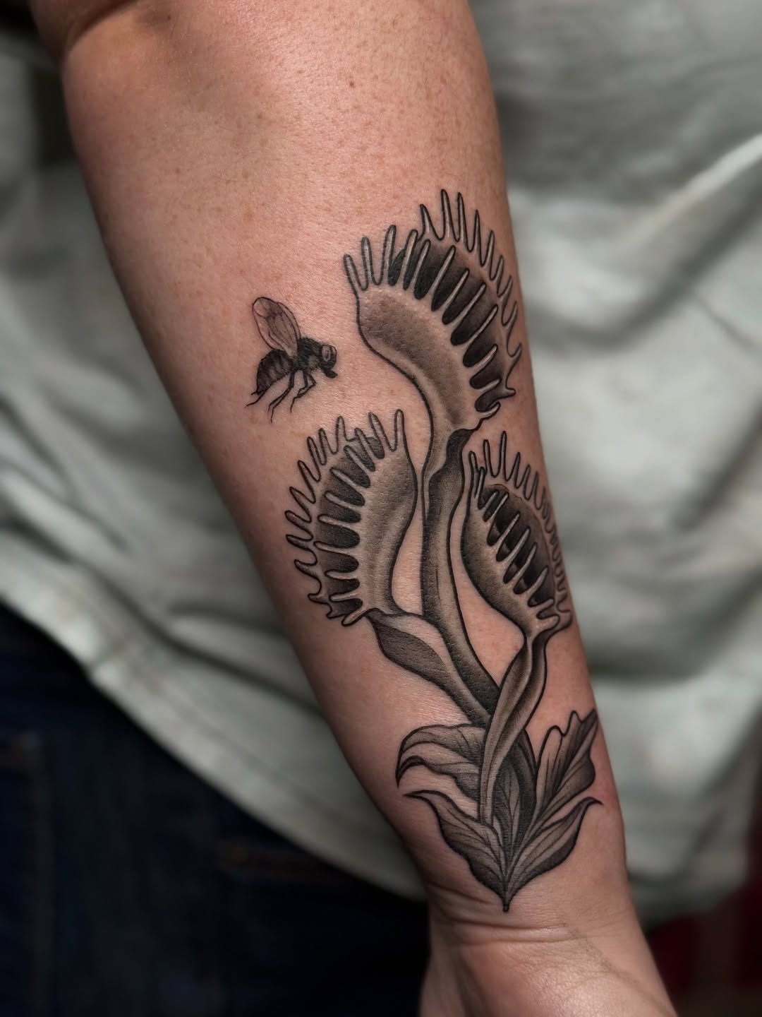 Tattoo by @lilymyriatattoos — black_and_grey