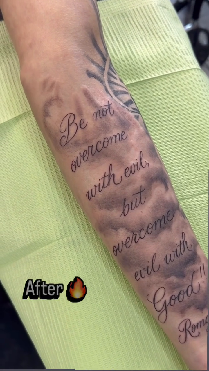Tattoo by @timmy_vandroff — lettering_script