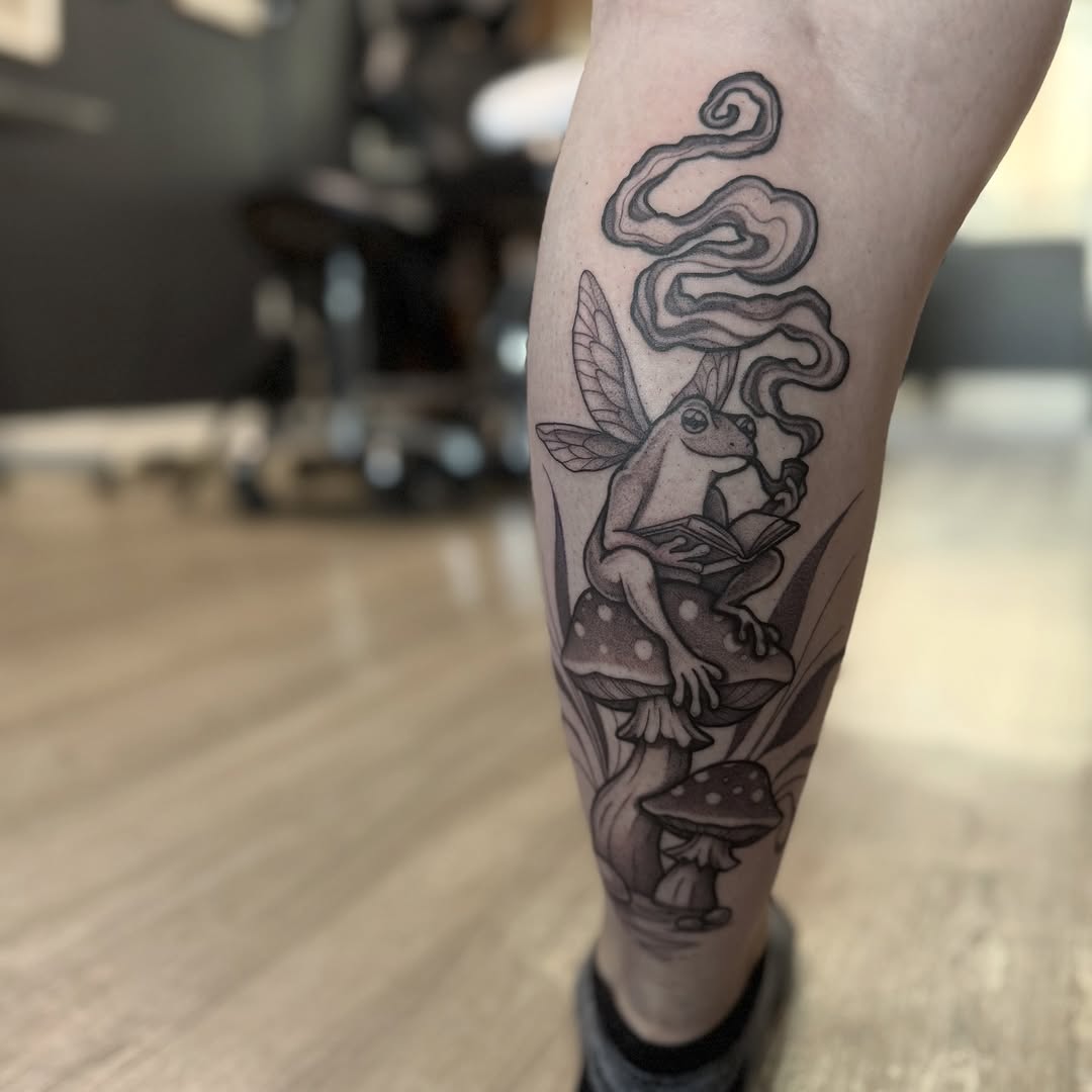 Tattoo by @denisegarner.art — illustrative, black_and_grey