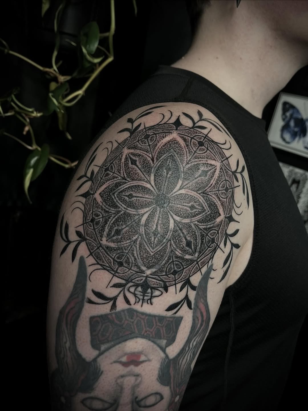 Tattoo by @velesara_tattoo — dotwork, geometric