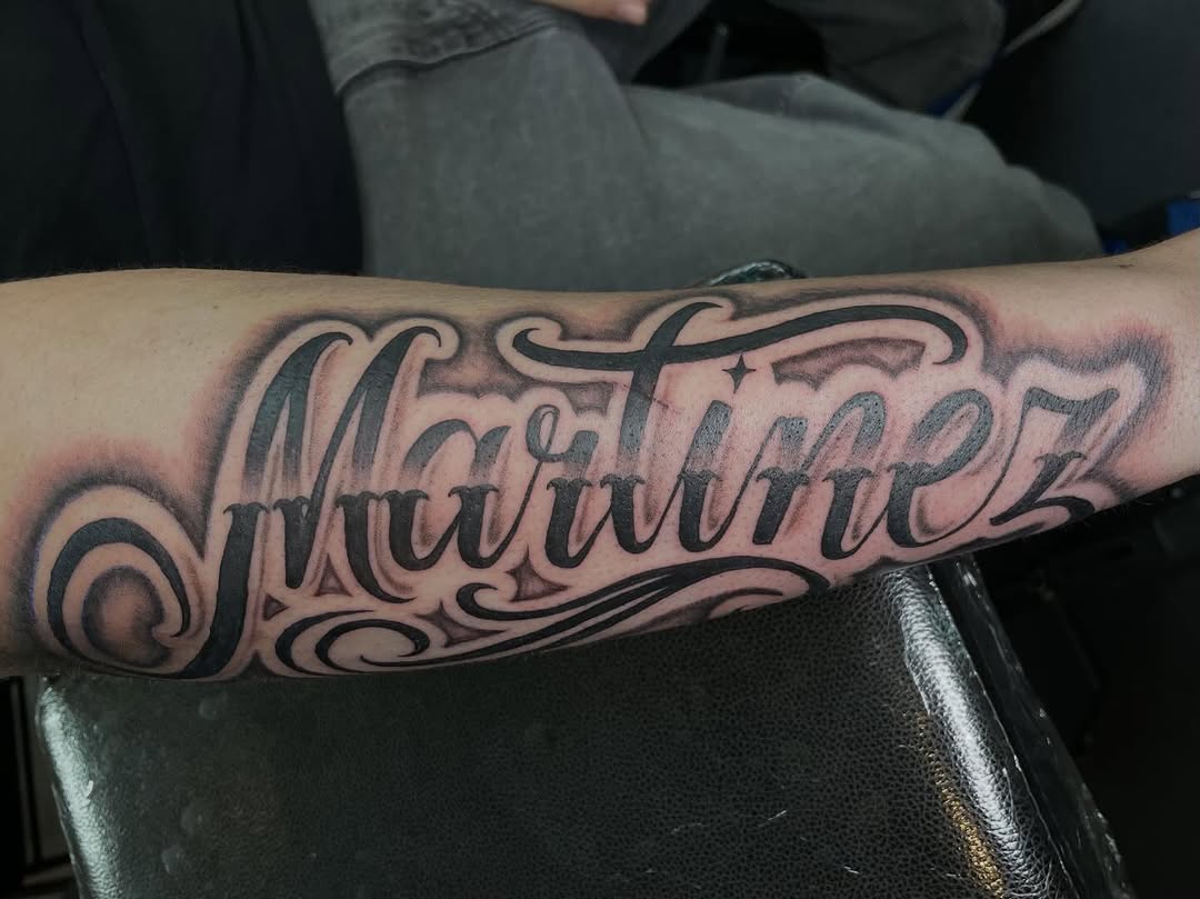 Tattoo by @lj._tattoos — lettering_script, chicano