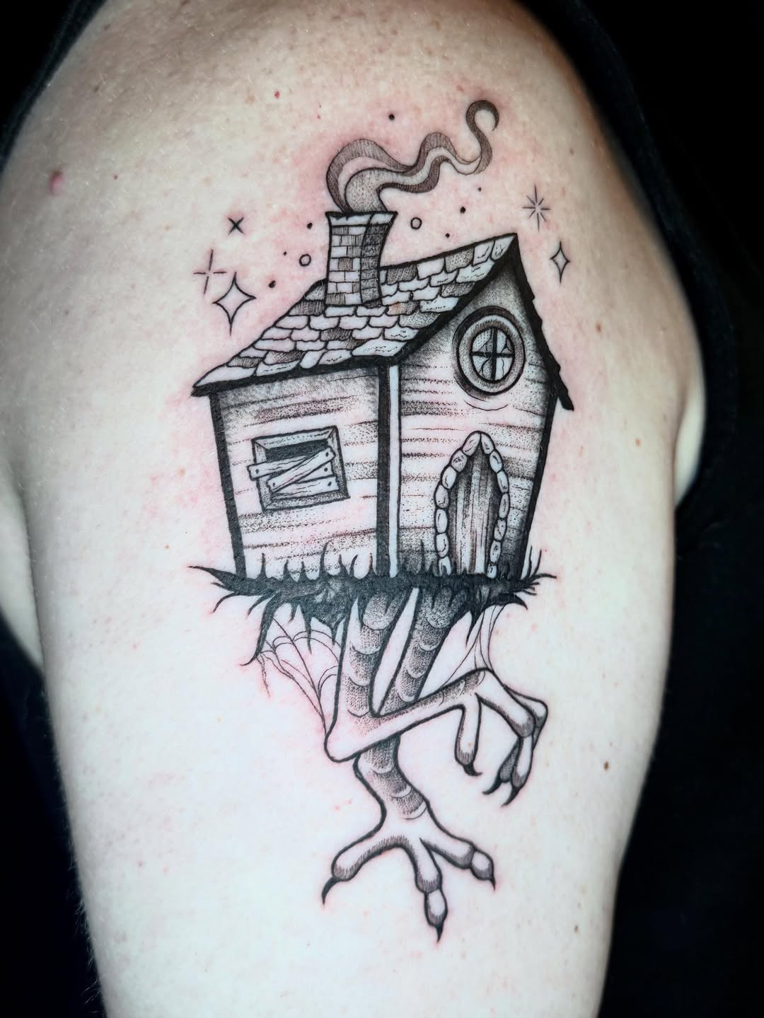 Tattoo by @morgue.in.tattoos — illustrative, black_and_grey
