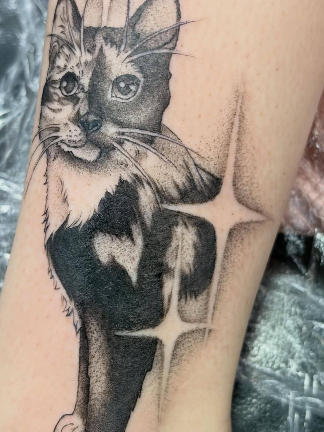 Tattoo by @keybone.tattoo — black_and_grey, dotwork
