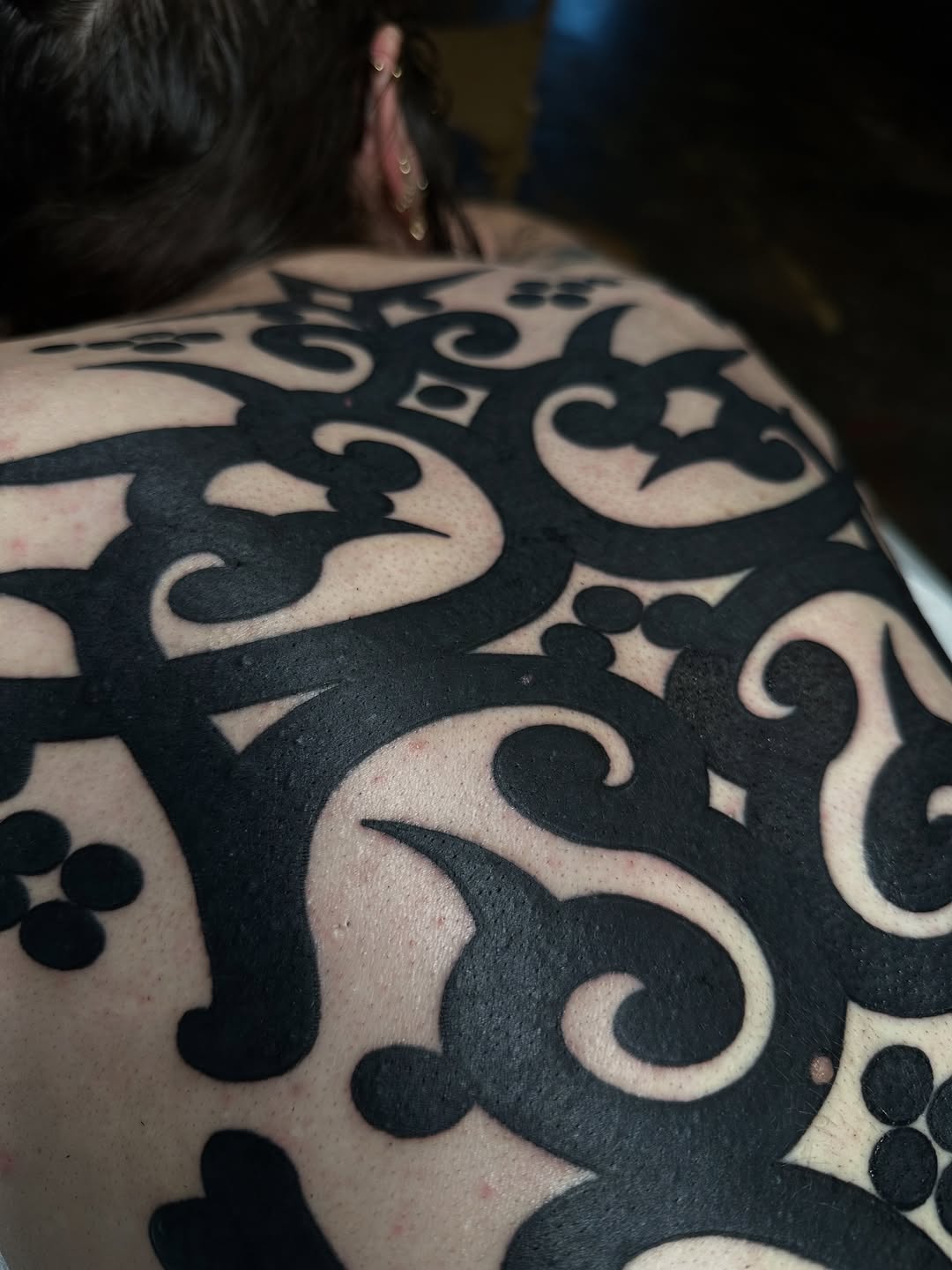 Tattoo by @krystaltattoo β blackwork, tribal