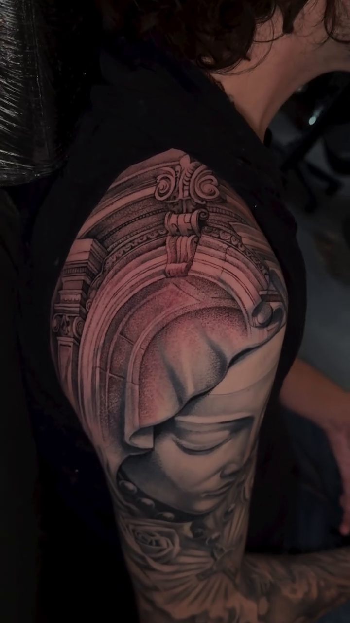 Tattoo by @art.by.saro โ realism, black_and_grey