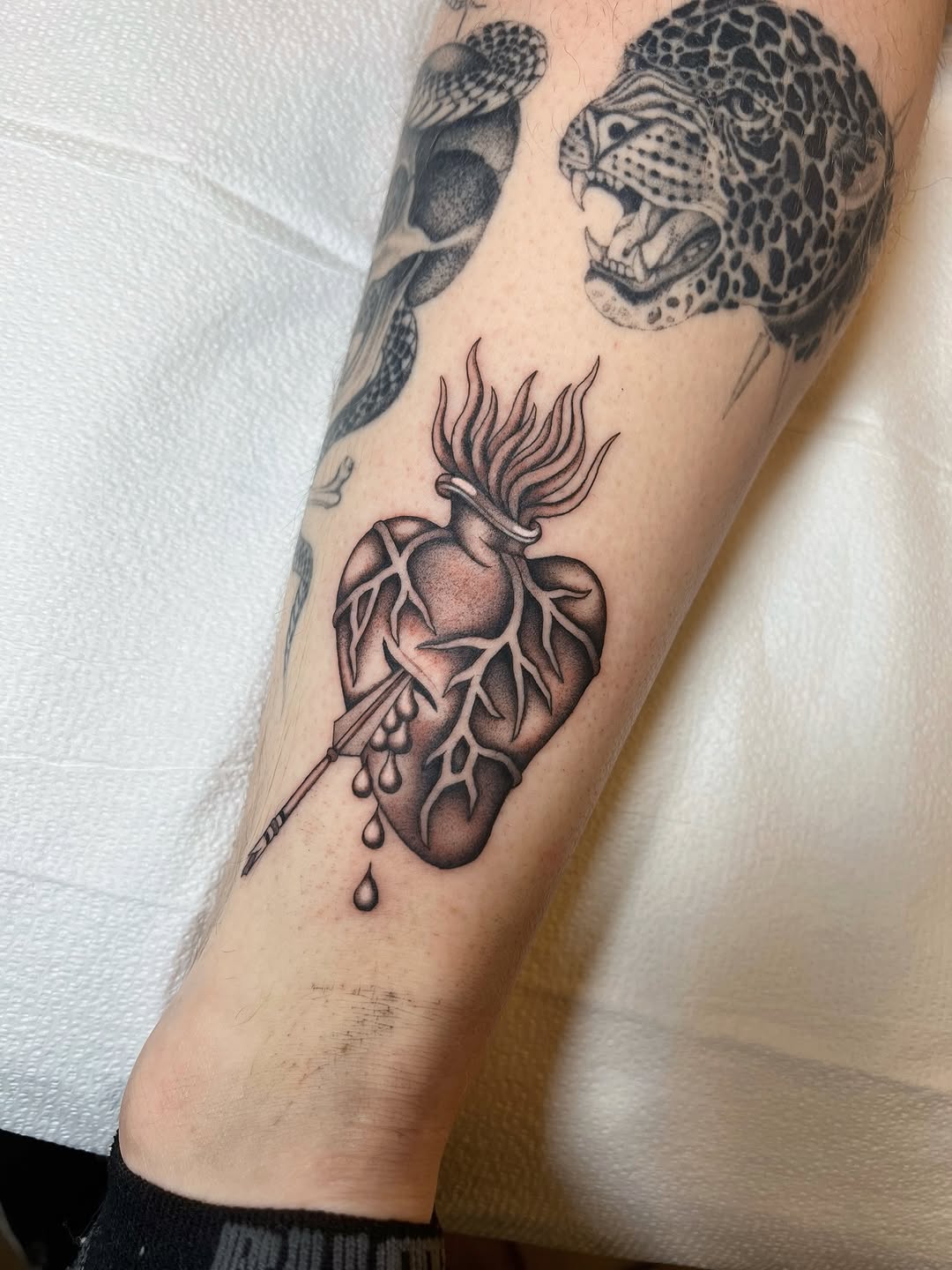 Tattoo by @mickeyycarlisle — black_and_grey, chicano