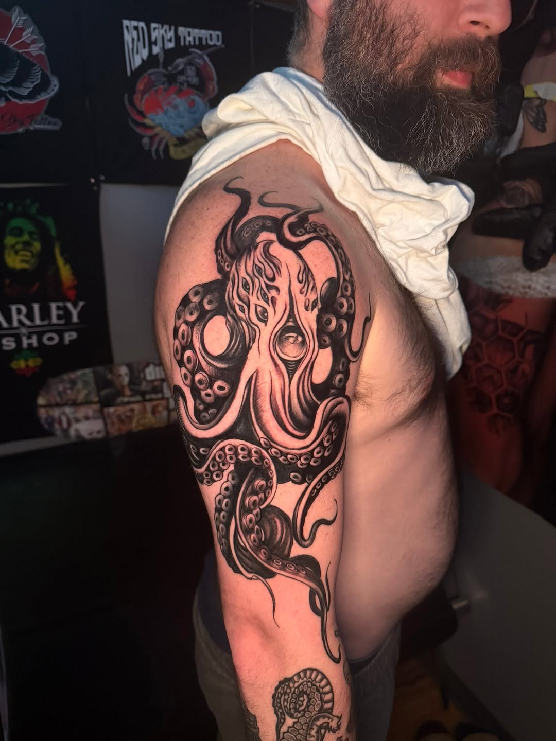 Tattoo by @shawn.davies.9659 — black_and_grey, dark_realism