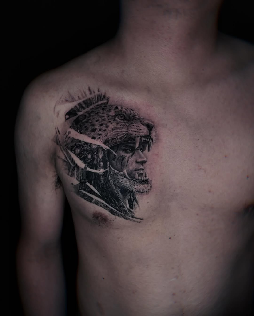 Tattoo by @leo.tattooatl — realism, blackwork