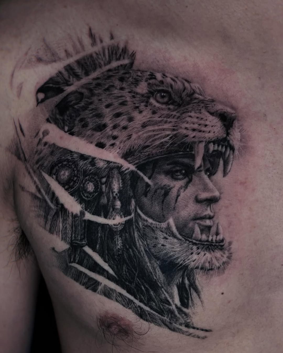 Tattoo by @leo.tattooatl — realism, black_and_grey