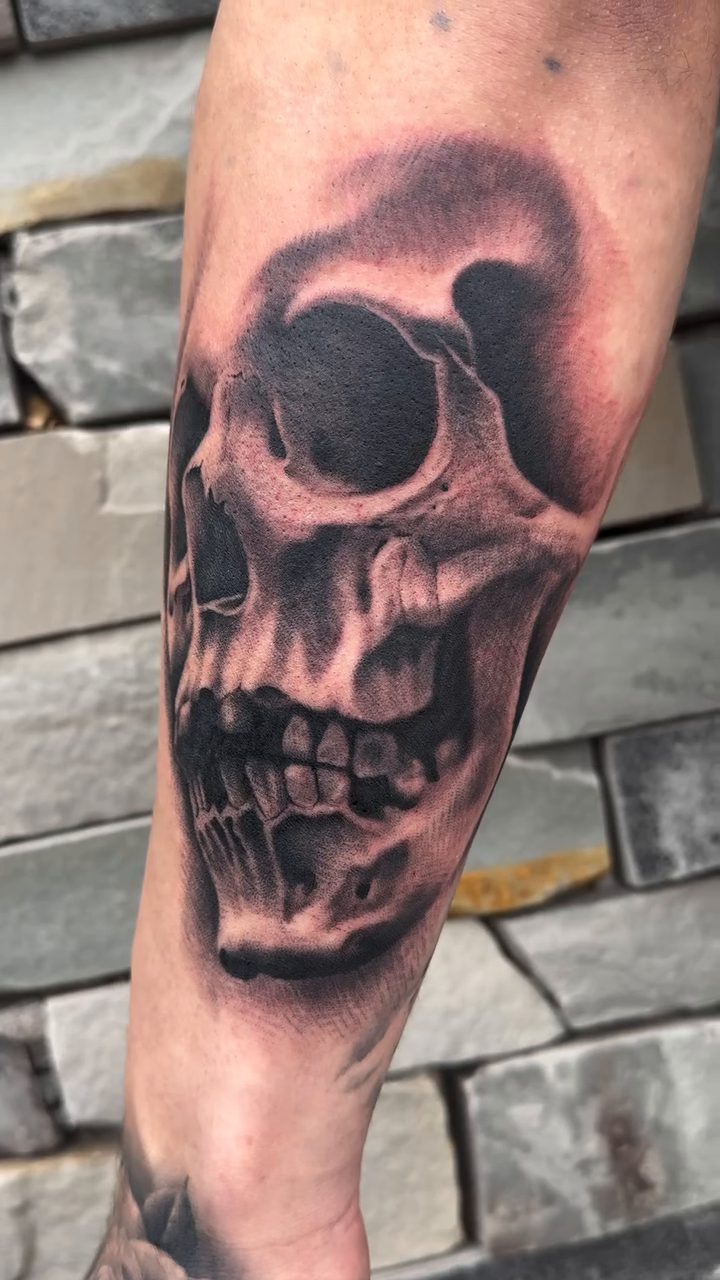 Tattoo by @aintnothinbutagthang817 β realism, black_and_grey