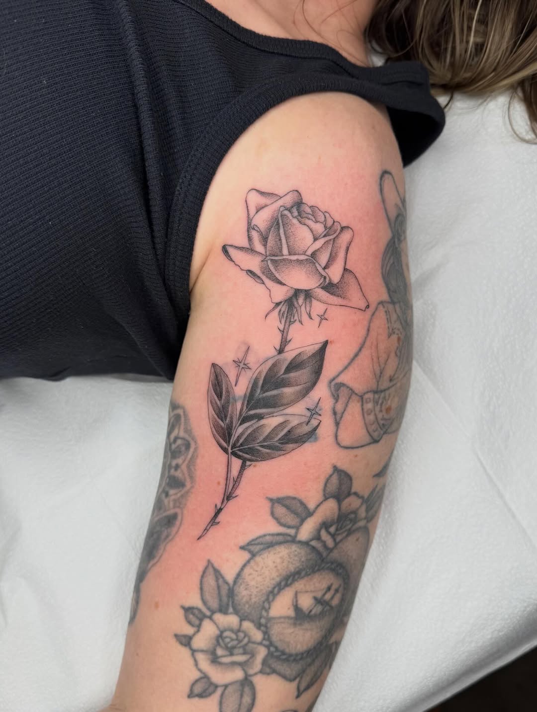 Tattoo by @mothmilk — fine_line, black_and_grey
