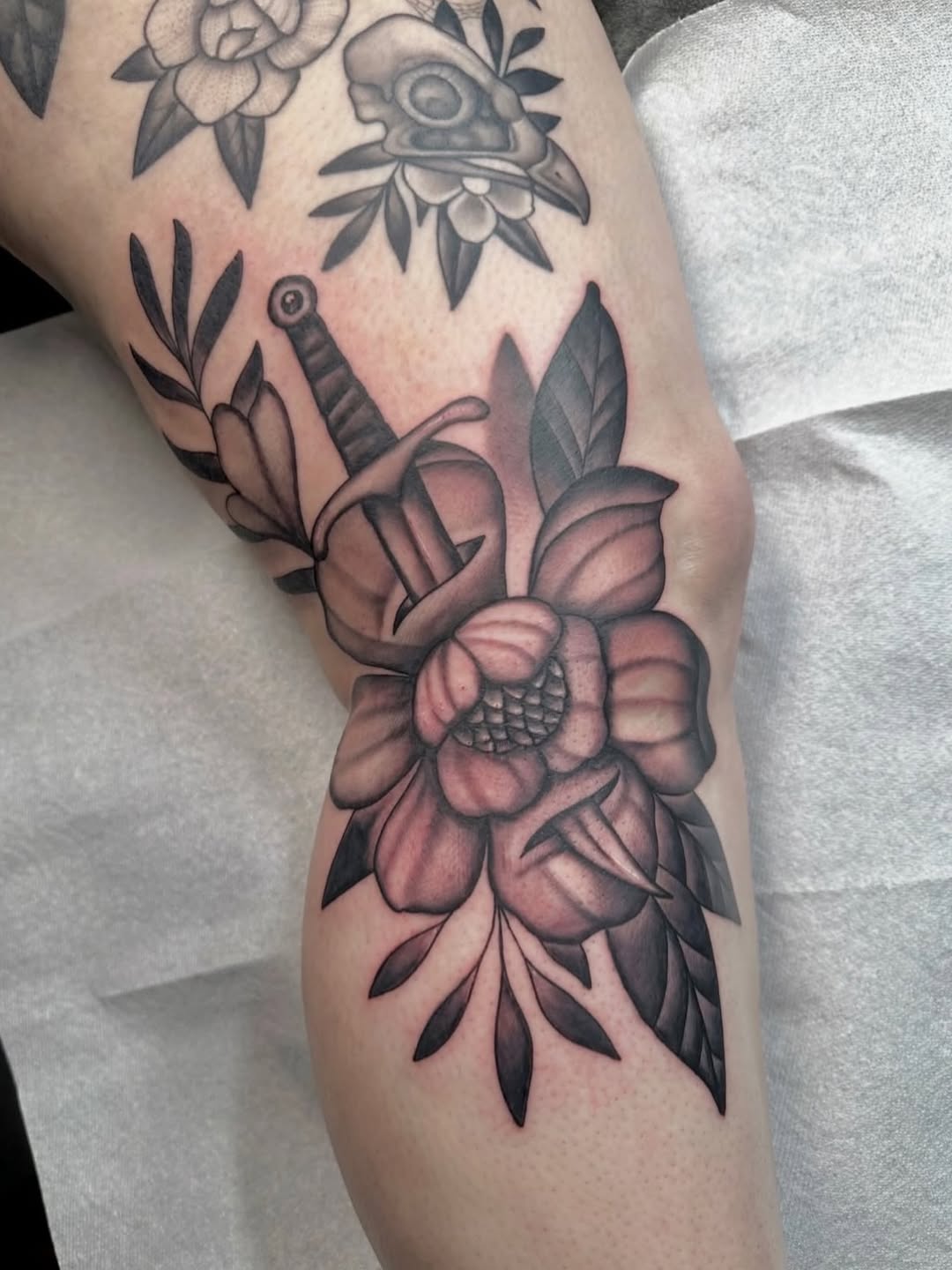 Tattoo by @feraleyes — american_traditional, black_and_grey