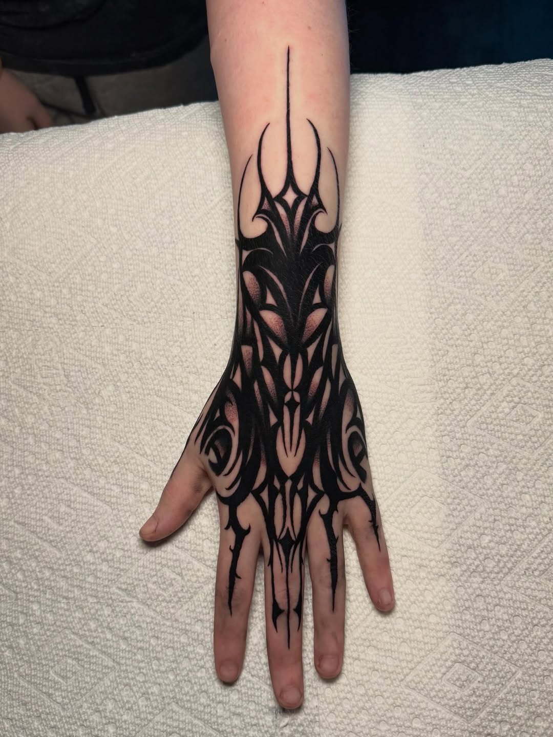 Tattoo by @luckyseventattoos — blackwork, ornamental
