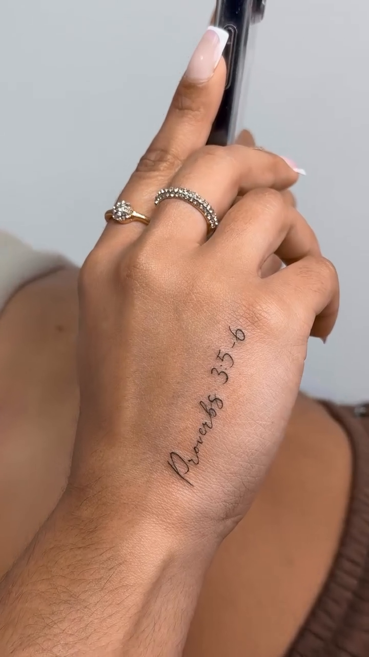 Tattoo by @vikabenito_tattoo โ lettering_script, fine_line