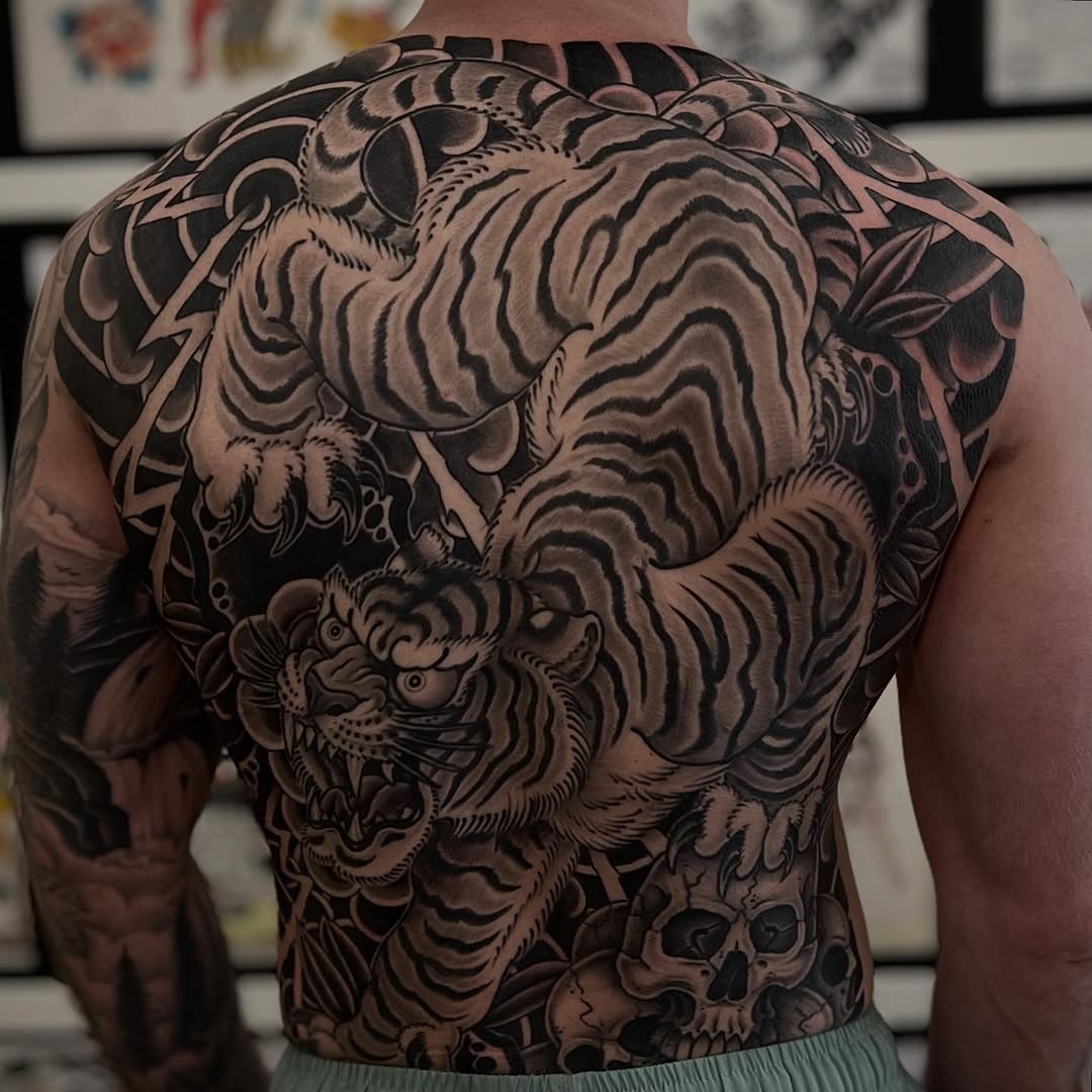 Tattoo by @chrisromolini โ japanese_irezumi, black_and_grey