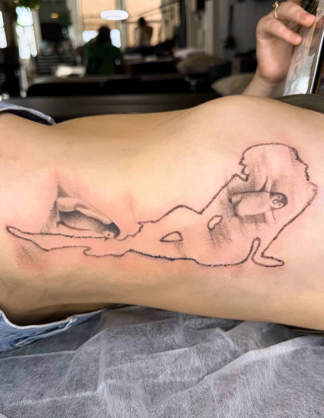 Tattoo by @makeout_sesh — black_and_grey, dotwork