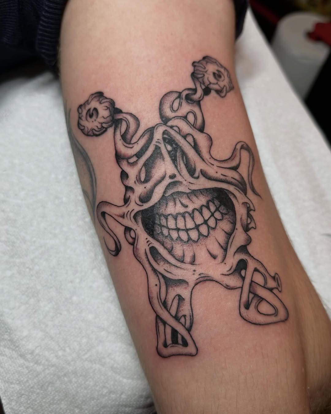 Tattoo by @lijxmachina — dark_realism, black_and_grey