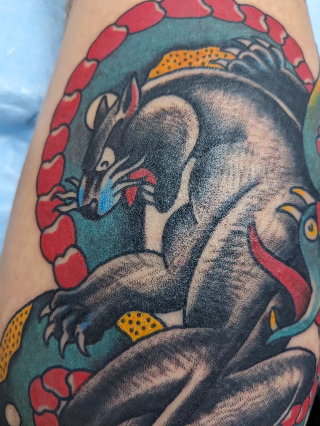 Tattoo by @leruetattoo — american_traditional, black_and_grey