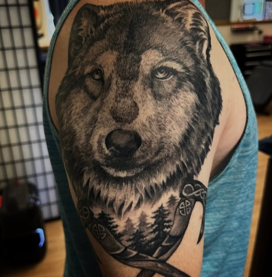 Tattoo by @hollee.ink — realism, black_and_grey