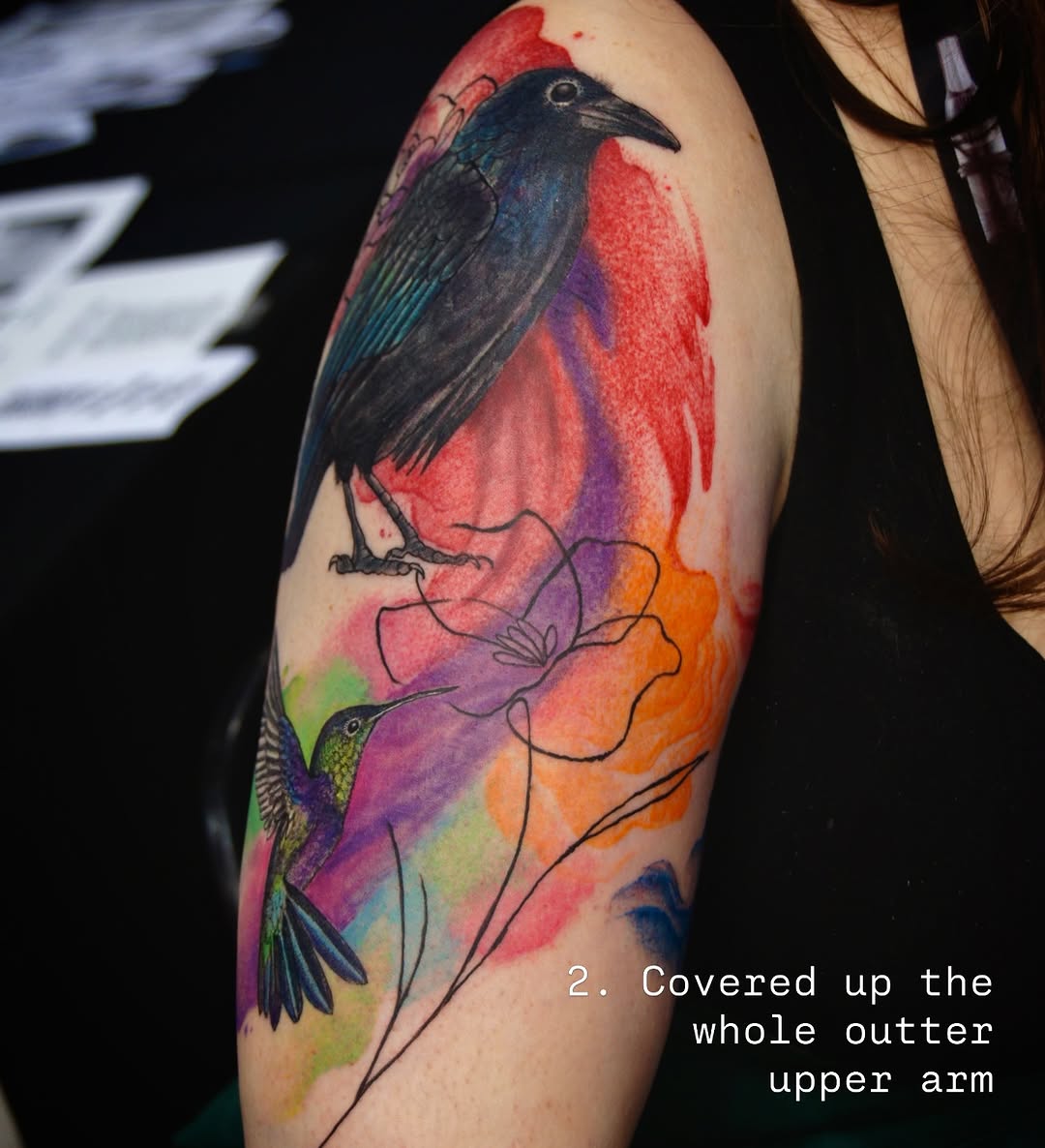 Tattoo by @prawnesthertattoo — watercolor, realism