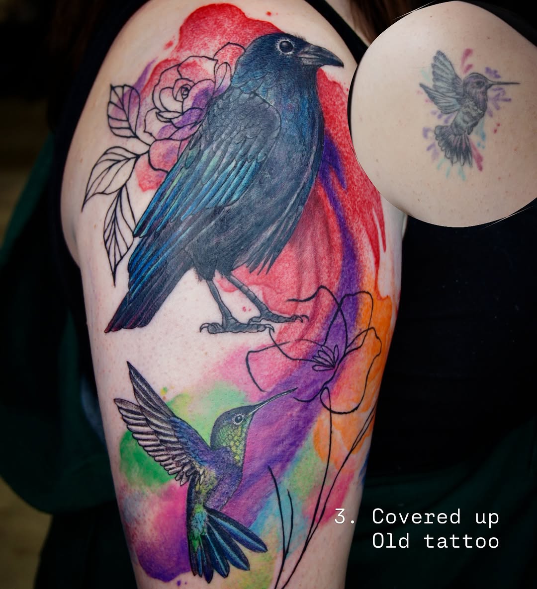 Tattoo by @prawnesthertattoo — watercolor, realism