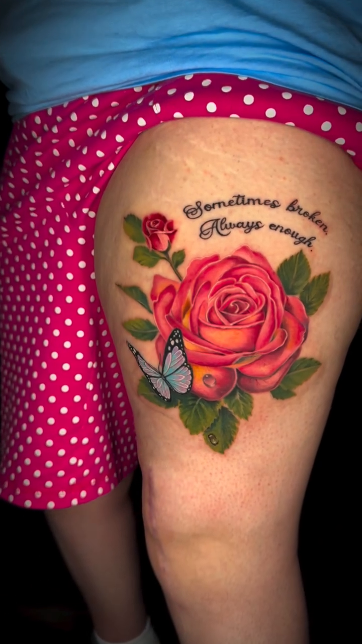 Tattoo by @tiantattooart — realism, lettering_script