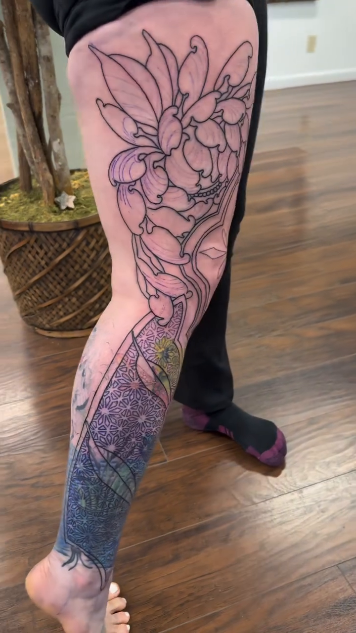 Tattoo by @michaeljoy_tattoo — japanese_irezumi, dotwork