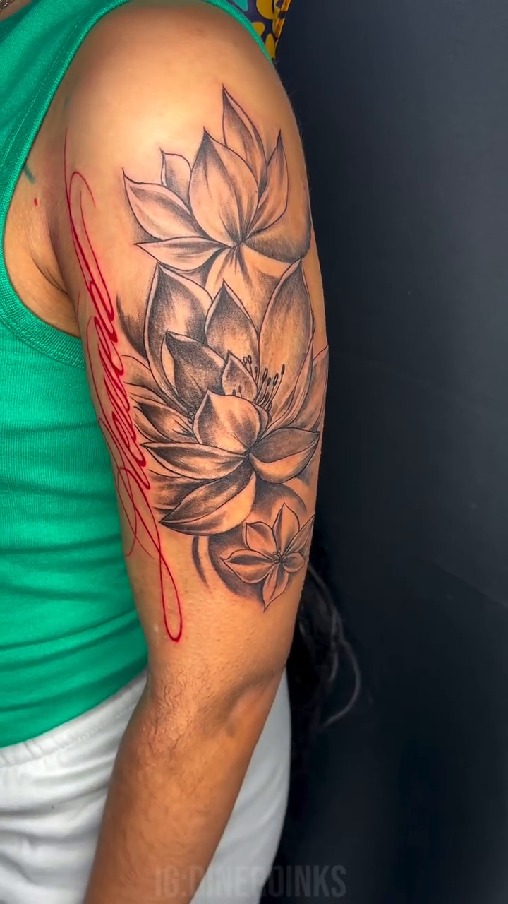 Tattoo by @dineroinks — black_and_grey