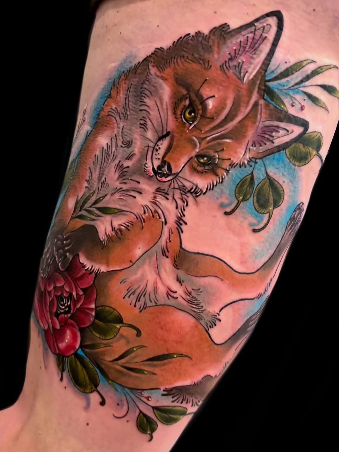 Tattoo by @katscratchtattooss — realism, watercolor