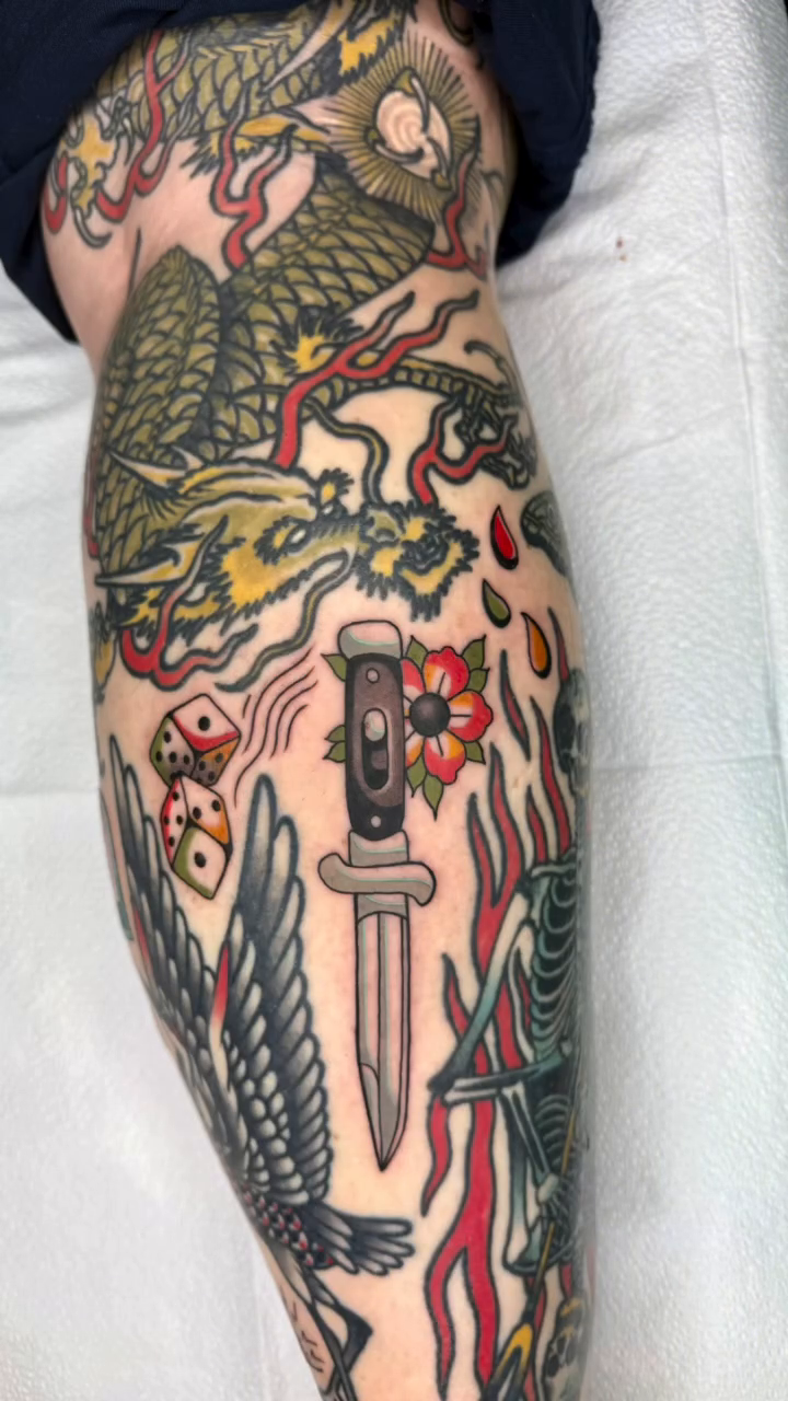 Tattoo by @curtisstairstattoo โ japanese_irezumi, american_traditional