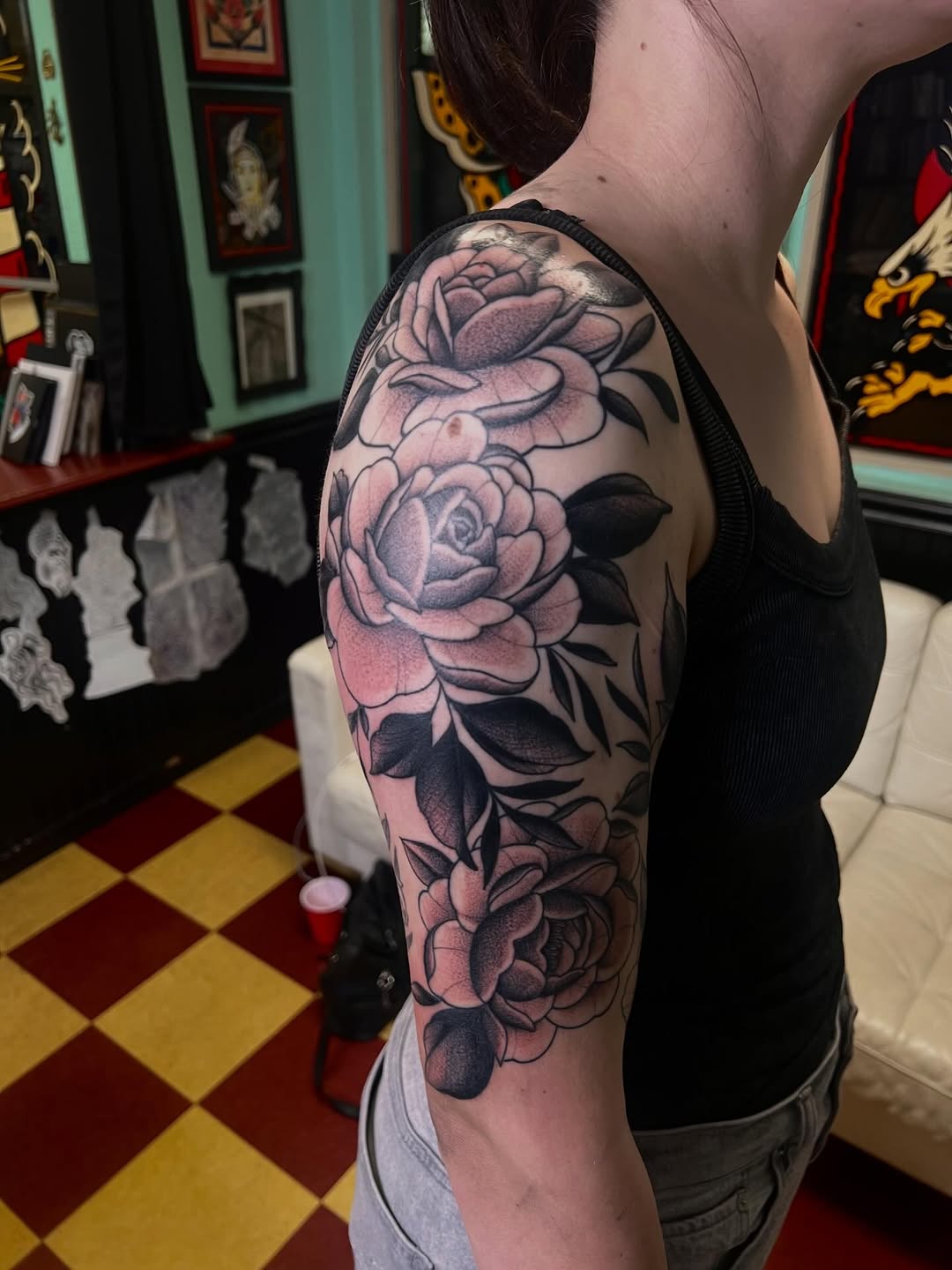 Tattoo by @molliecooltattoos — american_traditional, black_and_grey
