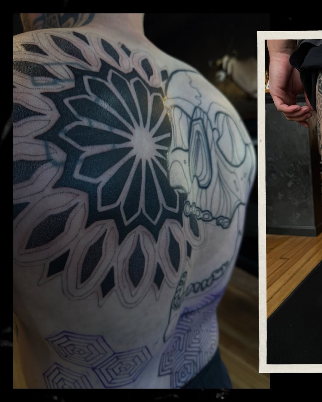 Tattoo by @chrisirvintattoos β geometric, dotwork