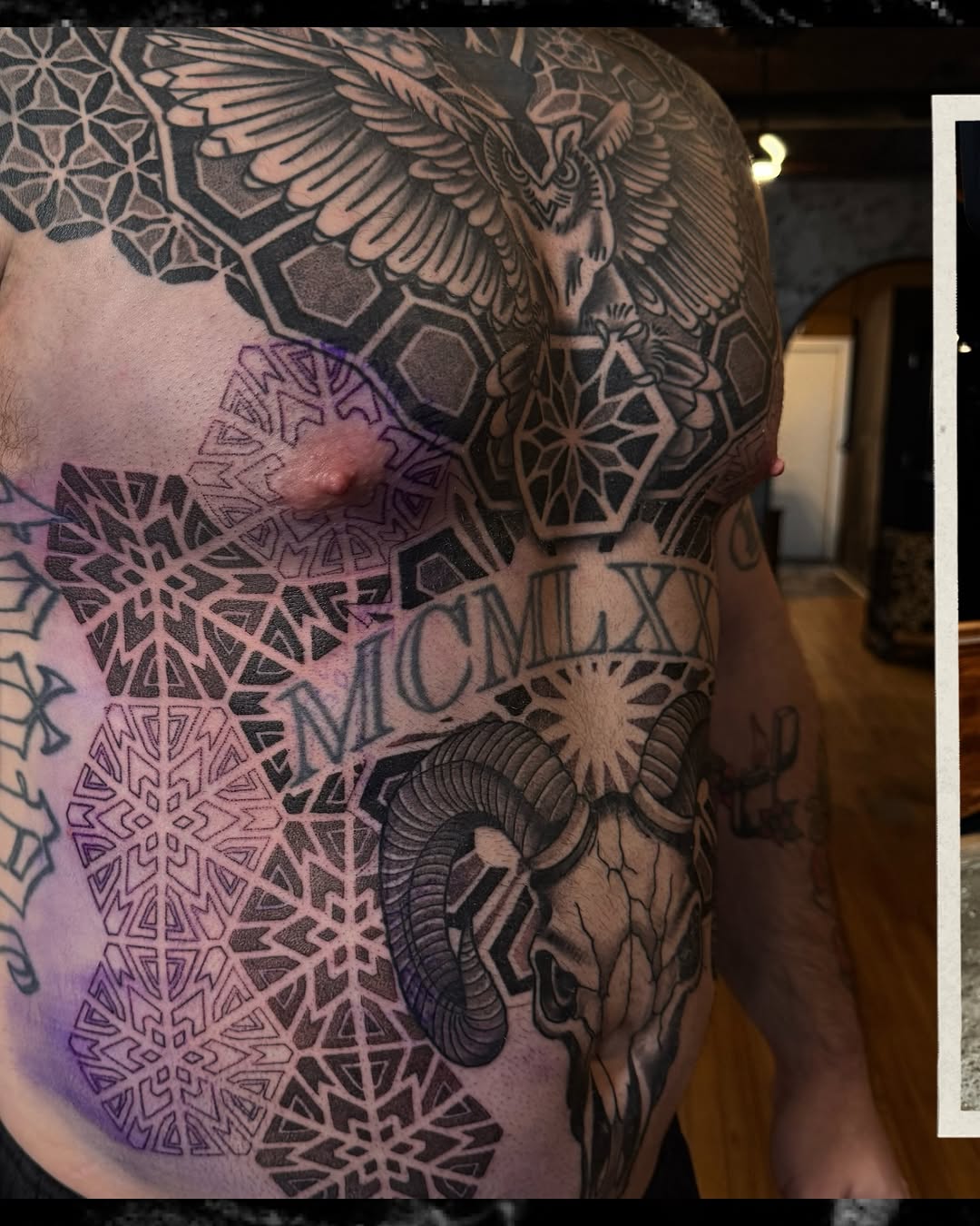 Tattoo by @chrisirvintattoos β geometric, black_and_grey