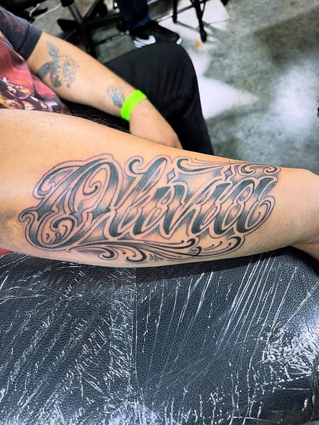 Tattoo by @tattoos_byoso โ lettering_script, chicano