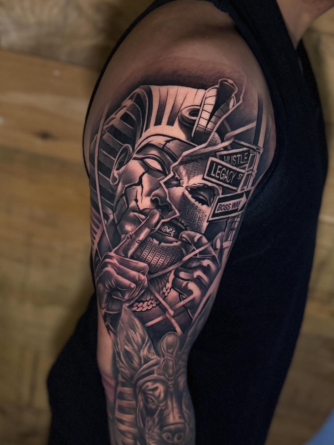 Tattoo by @milesjtattoos — realism, black_and_grey