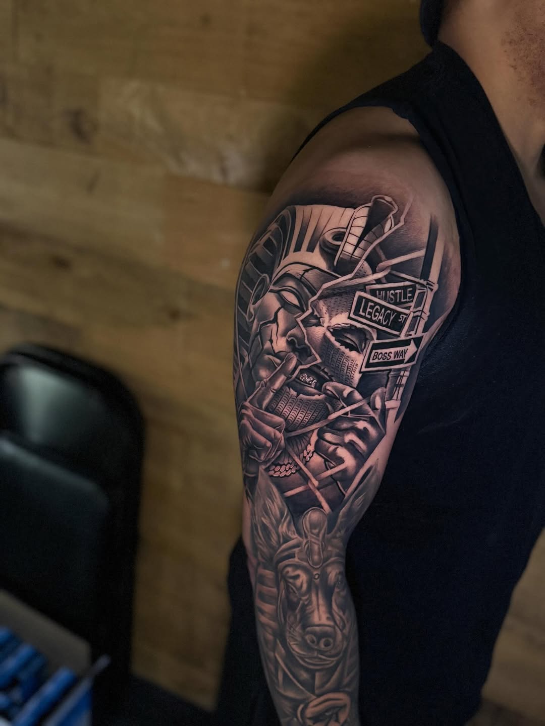 Tattoo by @milesjtattoos — black_and_grey, realism