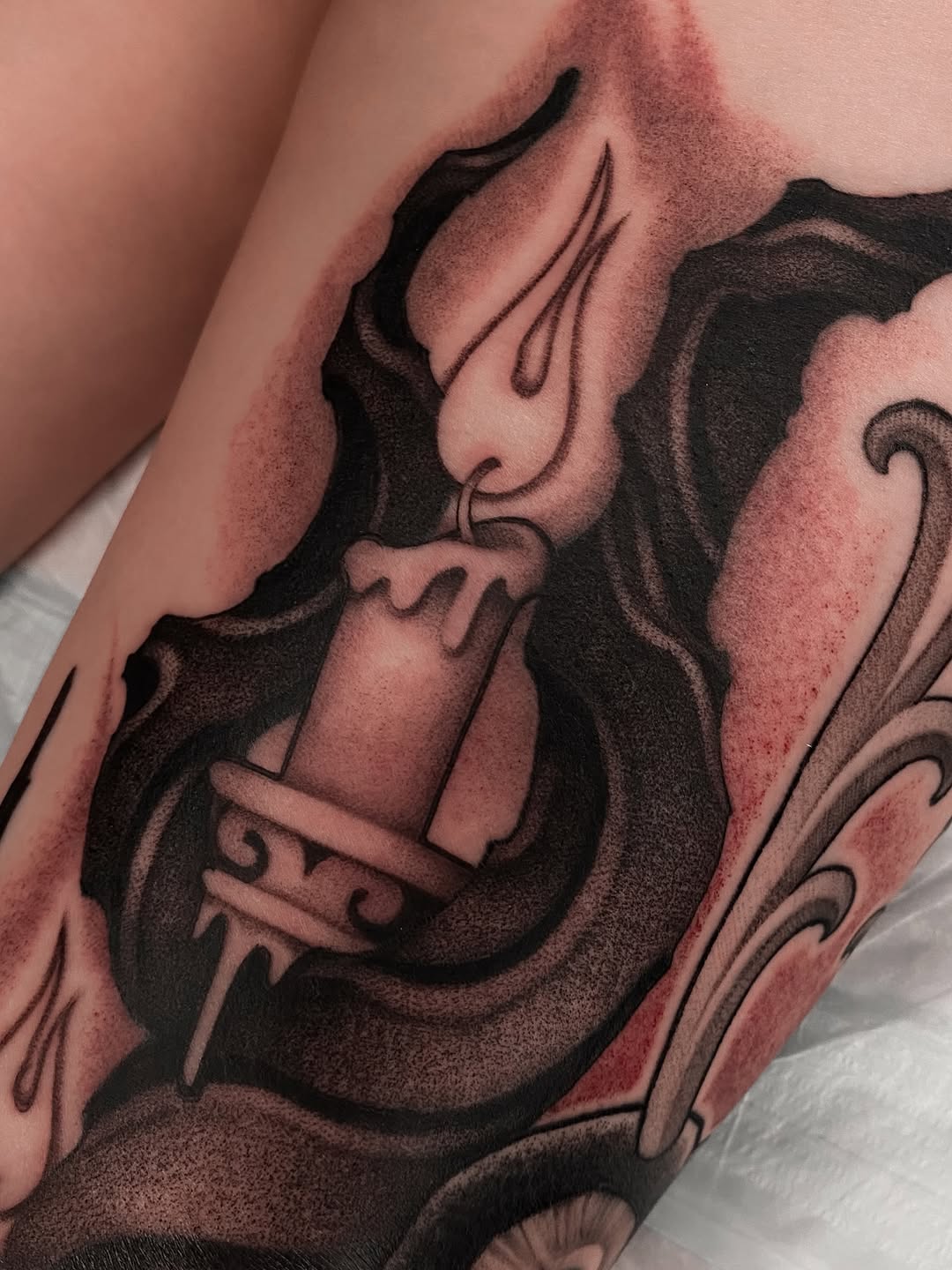 Tattoo by @kairo.tattooer — black_and_grey, dotwork